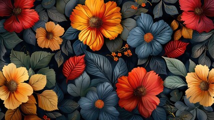 realistic flowers nature background