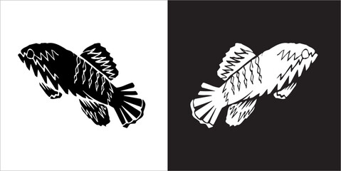 Illustration vector graphics of fish icon