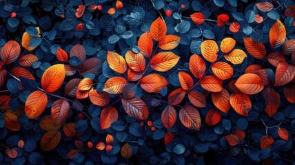 variety of vibrant autumn leaves in different colors