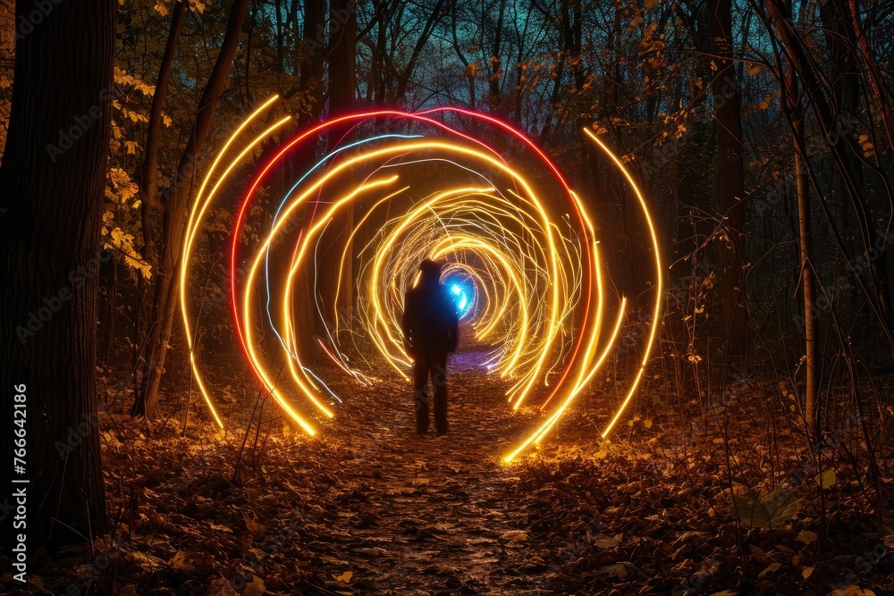 Fototapete light painting techniques adding magic to the frame, infuse scenes with enchanting radiance, elevati