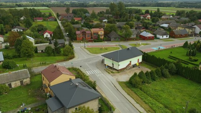 Beautiful Panorama Houses Skorkowice Aerial View Poland