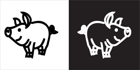 Illustration vector graphics of pig icon