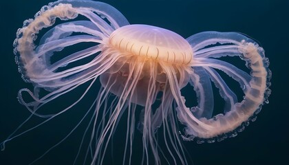 A Jellyfish With Tentacles That Twinkle In The Wat