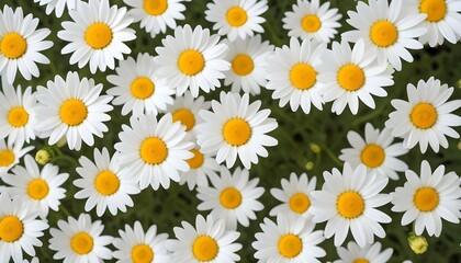 A Pattern Of Blooming Daisies With Their Cheerful Upscaled 3
