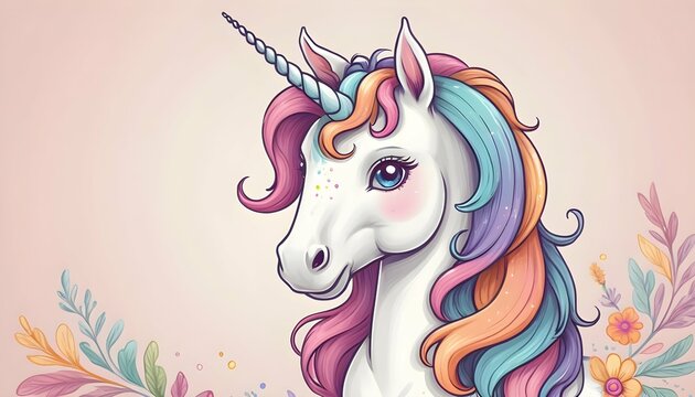 Charming Illustration Of A Whimsical Unicorn Desi