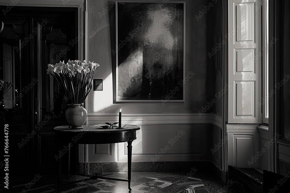 Poster monochromatic room tones, composed of soft hues and subtle textures, created an ambiance of understa