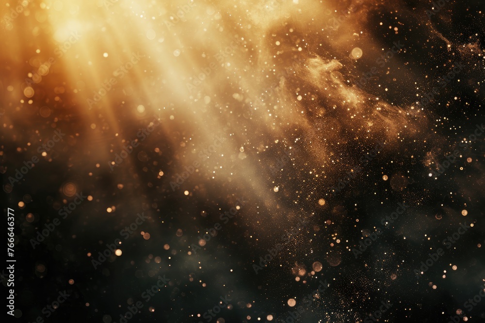 Poster A particle-filled composition creating an ethereal atmosphere, An ethereal ambiance crafted through particle-filled composition.