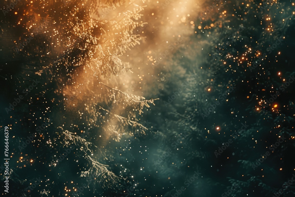 Aufkleber A particle-filled composition creating an ethereal atmosphere, An ethereal ambiance crafted through particle-filled composition.