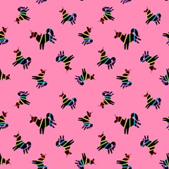 Rainbow lgbt pride animals unicorns seamless horse pattern for fabrics and wrapping paper and party summer textiles