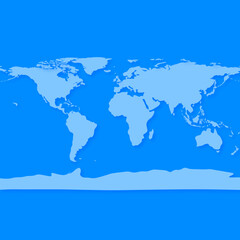Blue Embossed Map of the World