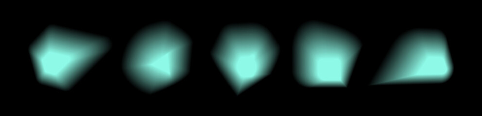 Color gradient circle with grain noise texture, vector abstract watercolor holographic shapes.Vibrant set of aura glow.Watercolor effect mesh.