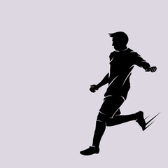 silhouette soccer player lowpass number two vector