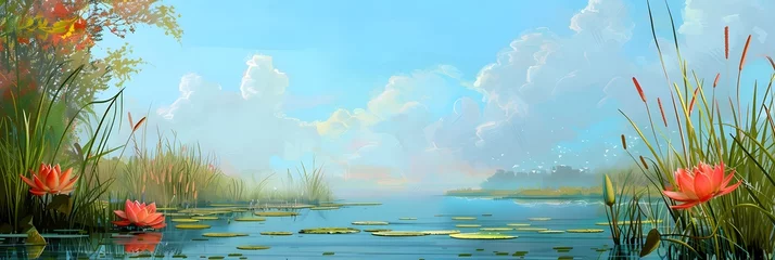 Fototapeten Wetlands Scenes on Horizonal Banners © Ziyan