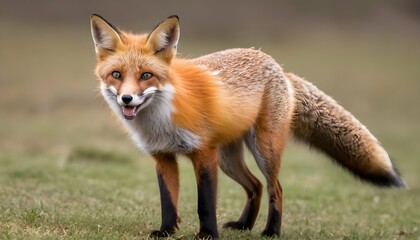 A Fox With Its Tail Wagging In Happiness