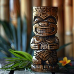 Fototapeta na wymiar Wooden Tiki Idol