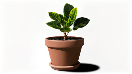 Fototapeta premium potted plant isolated on white or transparent background cutout