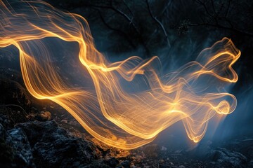 The intricate patterns painted with light in a long exposure night shot