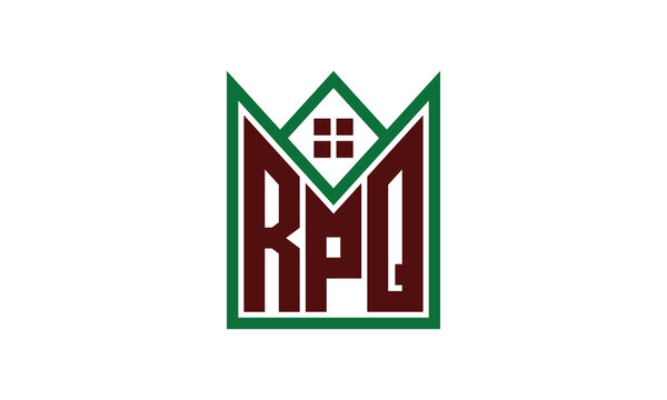 RPQ initial letter builders real estate logo design vector. construction, housing, home marker, property, building, apartment, flat, compartment, business, corporate, house rent, rental, commercial