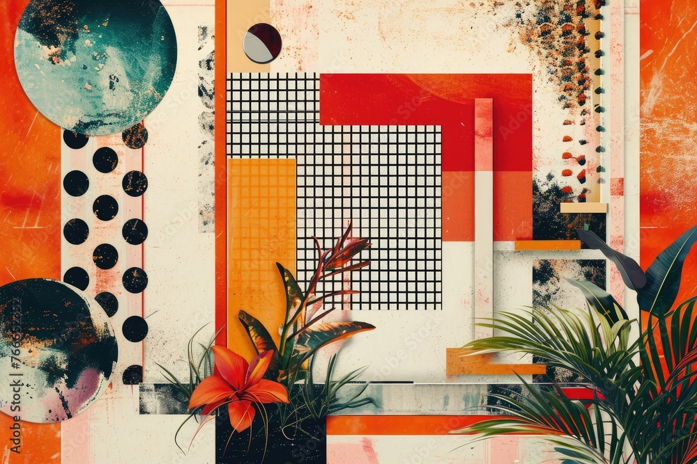 Aufkleber Vintage elements in a retro composition with a modern twist