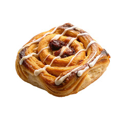 Danish pastry isolated on transparent background.