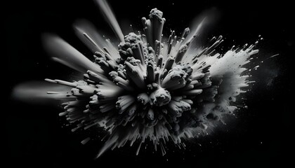 Black Charcoal Powder Dust Paint White Explosion E