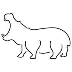 hippopotamus icon isolated on white background, vector illustration.