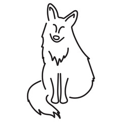 fox icon isolated on white background, vector illustration.