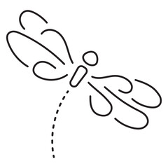 dragonfly icon isolated on white background, vector illustration.