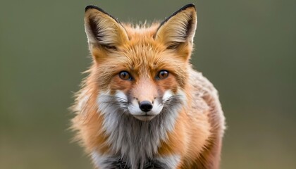 A Fox With Its Fur Matted From A Rain Shower - obrazy, fototapety, plakaty