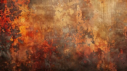 Grunge texture. Dark brown background with red and yellow spots. - Powered by Adobe