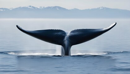 A Blue Whale With Its Flippers Outstretched Glidi