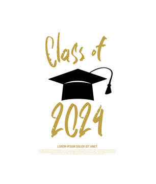 class of 2024 congratulations graduates vector graphic design