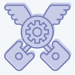 Icon Piston. related to Racing symbol. two tone style. simple design editable. simple illustration