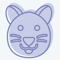 Icon Cat. related to Animal symbol. two tone style. simple design editable. simple illustration