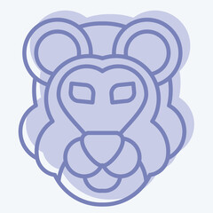 Icon Lion. related to Animal symbol. two tone style. simple design editable. simple illustration