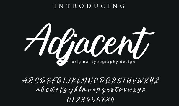 Adjacent Font Stylish brush painted an uppercase vector letters, alphabet, typeface