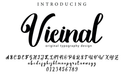 Vicinal Font Stylish brush painted an uppercase vector letters, alphabet, typeface