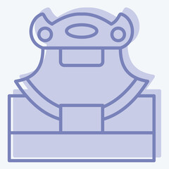 Icon Ulu Blade. related to Alaska symbol. two tone style. simple design editable. simple illustration