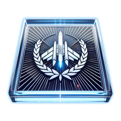Spaceship Badge Emblem.