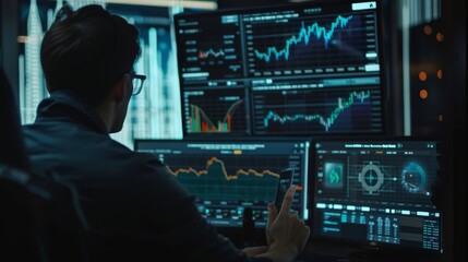 Crypto Trading Platforms Cinematic shots of cryptocurrency trading platforms and exchanges showcasing user interfaces  AI generated illustration