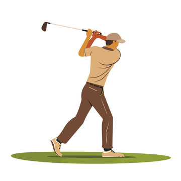 Golf icon image flat vector illustration isolated w