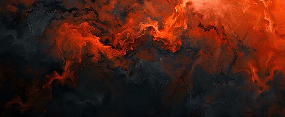 abstract texture turmoil dark red color blending into dark orange and black color. generative AI