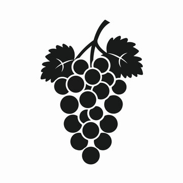 Grapes icon of glyph style design vector template f