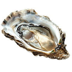 Fresh Oyster with Natural Pearls, PNG Transparency.