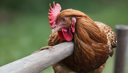 A Hen With Her Claws Gripping A Perch Tightly