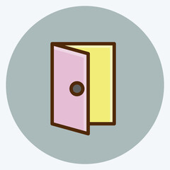 Icon Door. suitable for building symbol. flat style. simple design editable. design template vector. simple illustration