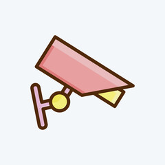 Icon CCTV Camera. suitable for Security symbol. flat style. simple design editable. design template vector. simple illustration