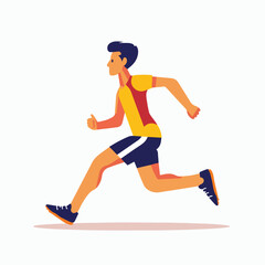Fototapeta na wymiar Illustration of running man. Vector marathon road r
