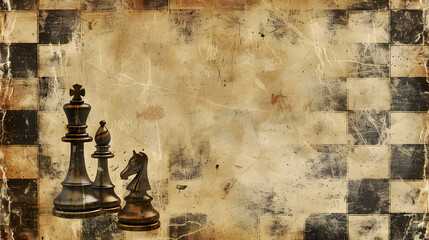 Vintage chess themed background, chess wallpaper, chess game