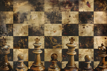 Vintage chess themed background, chess wallpaper, chess game